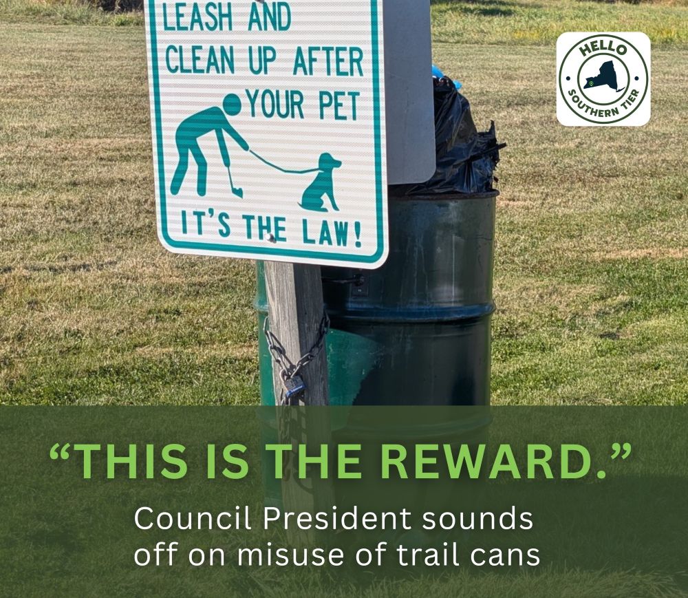 Olean Council President Frustrated by Misuse of Trail Trash Cans; Residents Weigh In
