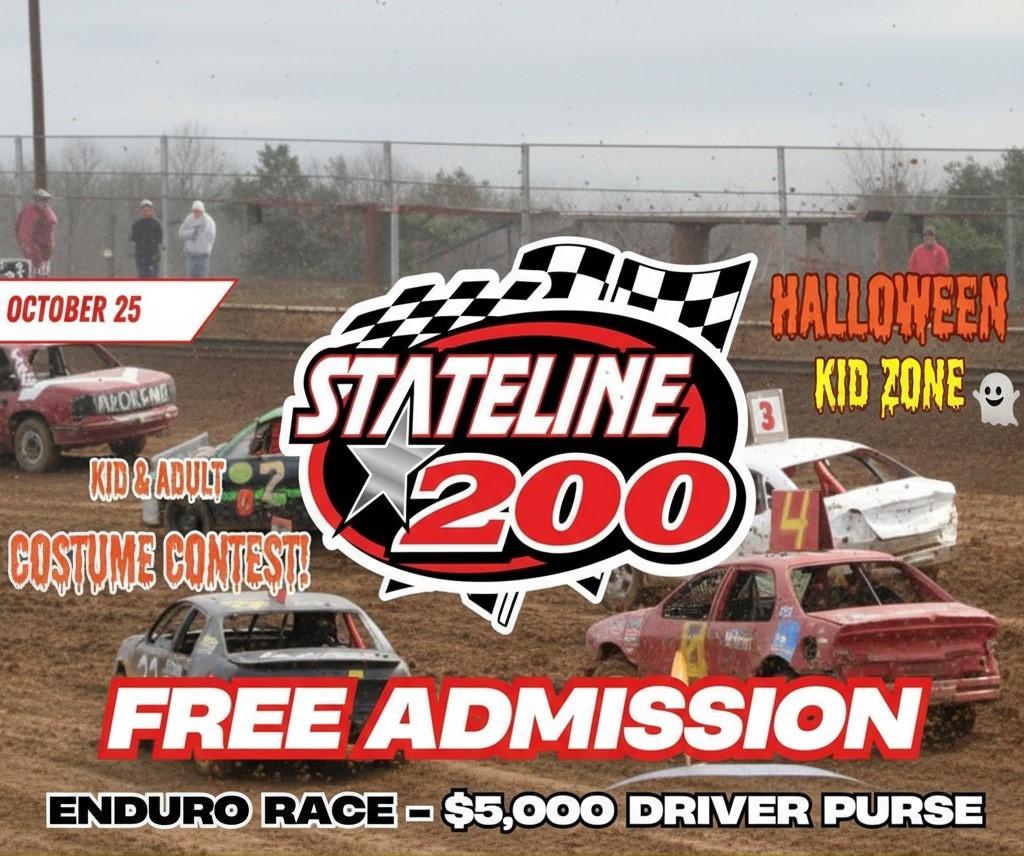 Free Admission, Halloween Kid Zone, and Costume Contest Highlight Stateline Speedway Event